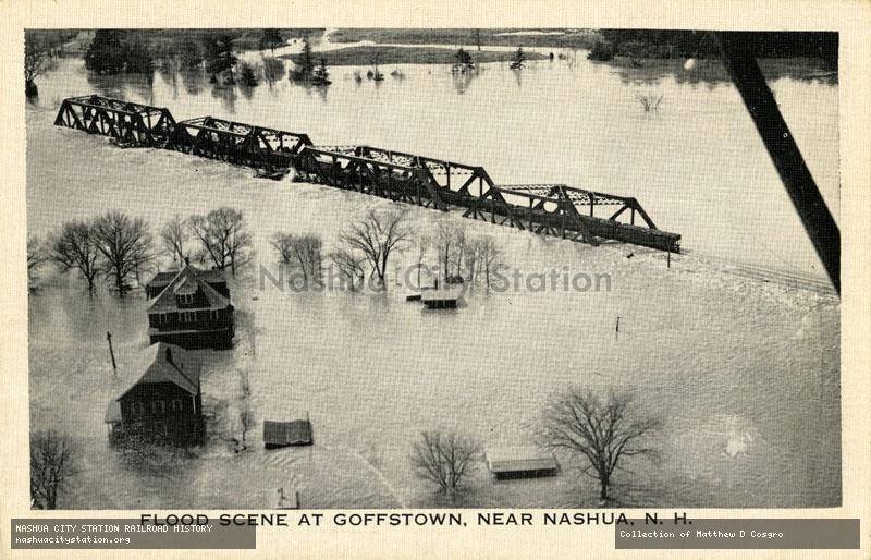 Postcard: Flood Scene at Goffstown, near Nashua, New Hampshire